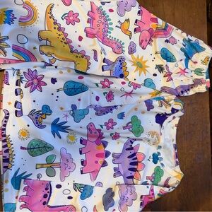 Colorful Dinosaur Print Kids Pajamas